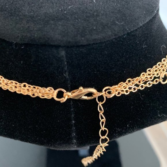 Gold Multichain Boho Crystal Moon Star Necklace - Picture 4 of 4